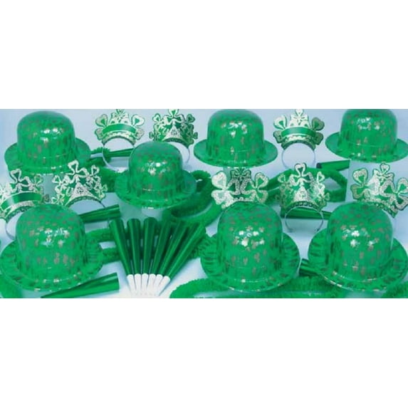 PMU St. Patrick's Day Headwear Decorations and Party Supplies - Lucky Shamrock Assortment for 25 persons - Irish Costume, Party Accessory (25/psn) Pkg/1