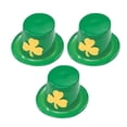 thumbnail image 1 of PMU St. Patrick's Day Headwear Decorations and Party Supplies - Plastic Top Hat with Shamrock - Irish Costume, Party Accessory (3/pkg) Pkg/1, 1 of 7