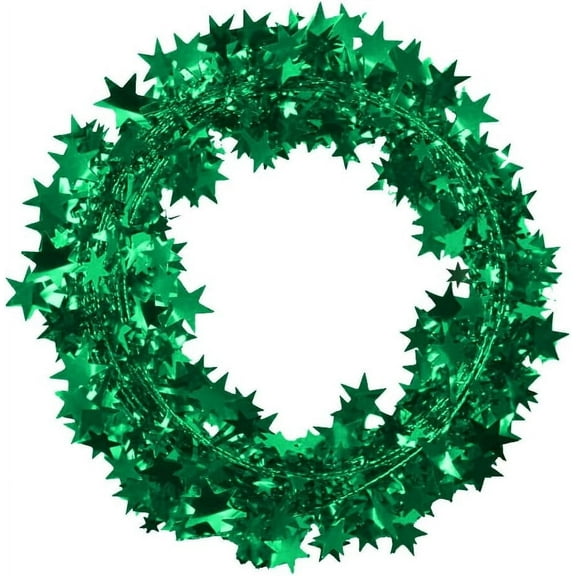 PMU 75 Ft Star Wire Shiny Garland Green - Halloween, Christmas Party, Wedding, Birthday, Festive Home Decoration Ornament Green (3pc-25Ft Each)