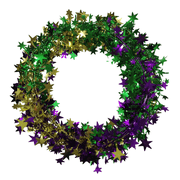 PMU Star Wire Shiny Garland Mardi Gras (Gold, Green and Purple) - Halloween, Christmas Party, Wedding, Birthday, Festive Home Decoration Ornament 25ft (1/pkg) Pkg/1