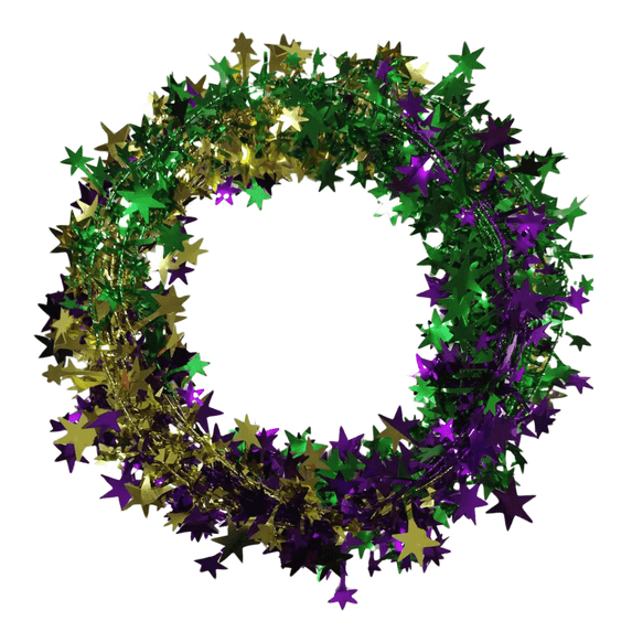 PMU 75 Ft Star Wire Shiny Garland Mardi Gras (Gold, Green and Purple) - Halloween, Christmas Party, Wedding, Birthday, Festive Home Decoration Ornament (3Pc-25 Ft Each)