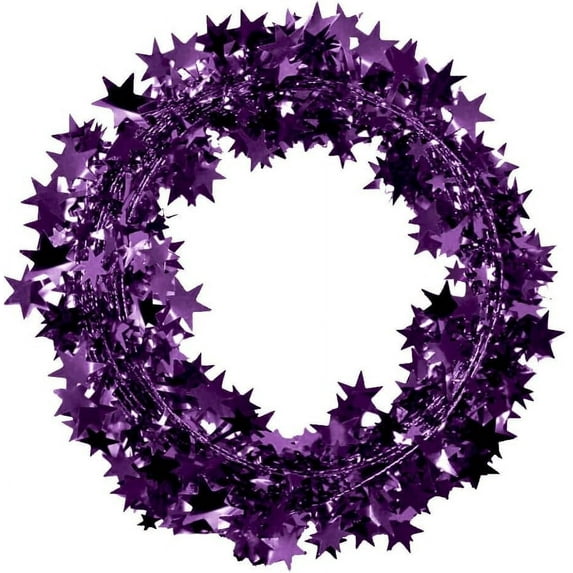 PMU 75 Ft Star Wire Shiny Garland Purple - Halloween, Christmas Party, Wedding, Birthday, Festive Home Decoration Ornament Purple (3pc-25Ft Each)