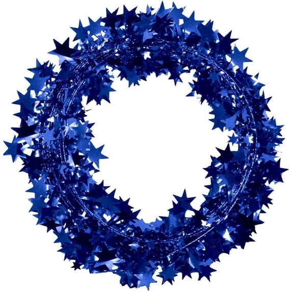 PMU 300 Ft Star Wire Shiny Garland Royal Blue - Halloween, Christmas Party, Wedding, Birthday, Festive Home Decoration Ornament Royal Blue (12pc-25Ft Each)