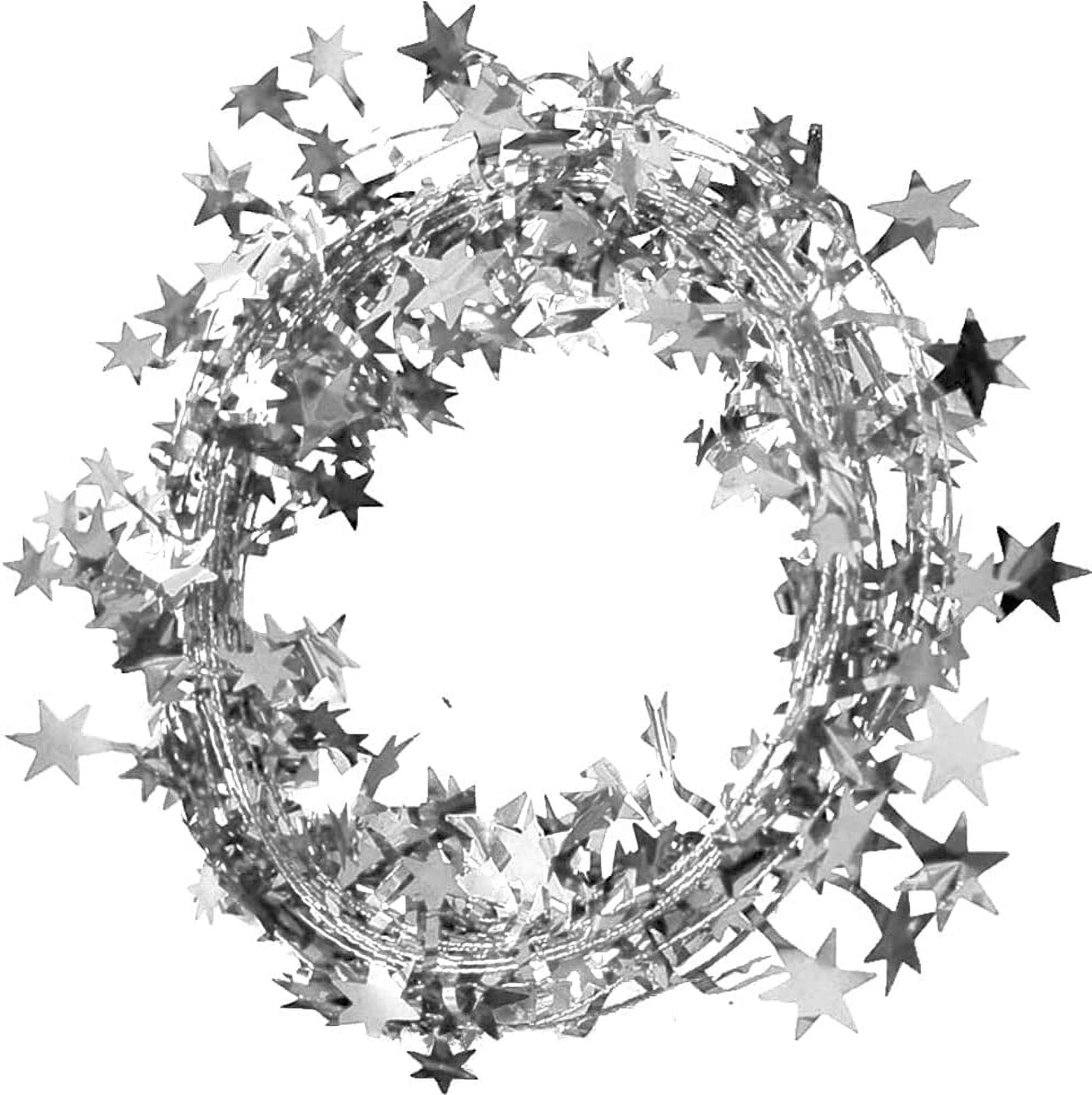 PMU Star Wire Shiny Garland Silver - Halloween, Christmas Party, Wedding, Birthday, Festive Home Decoration Ornament 25ft Silver (1/pkg) Pkg/1 - image 1 of 5
