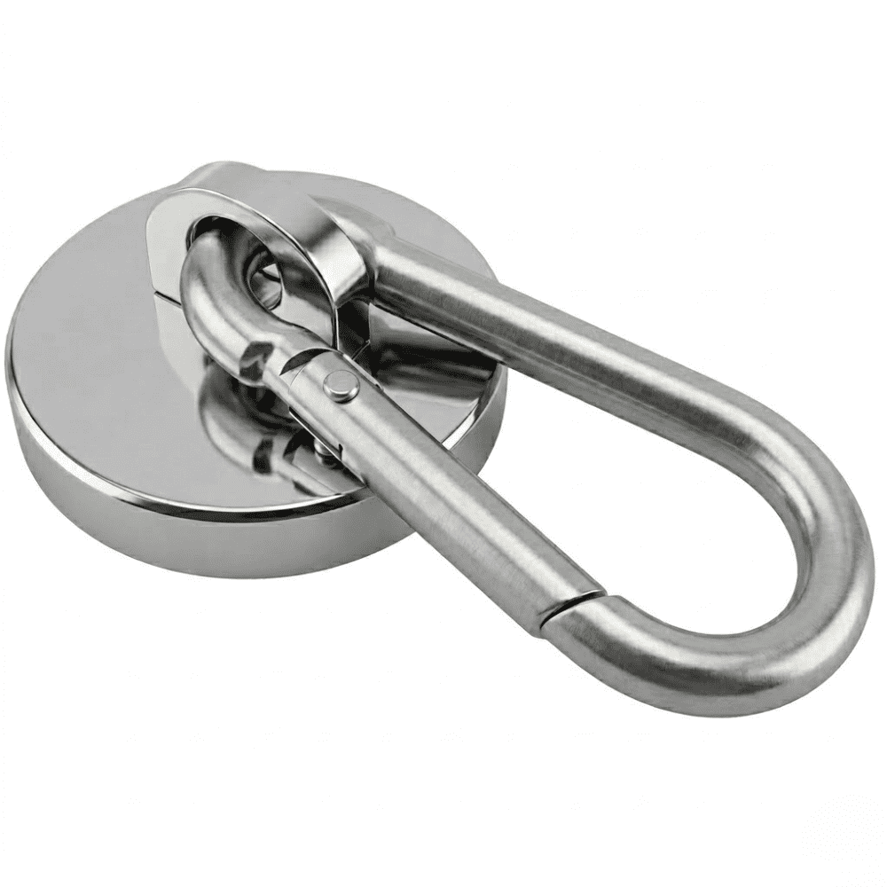 PMU 24 Pcs Strong Magnetic Hook with Swivel Carabiner Clip – Heavy Duty Magnet Hook Holds Up to 50 Lbs for Locker, Cruise Cabin, Home, Office, Refrigerator & Garage Use