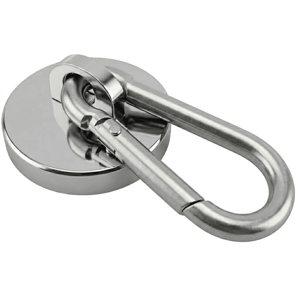 PMU 24 Pcs Strong Magnetic Hook with Swivel Carabiner Clip – Heavy Duty Magnet Hook Holds Up to 80 Lbs for Locker, Cruise Cabin, Home, Office, Refrigerator & Garage Use