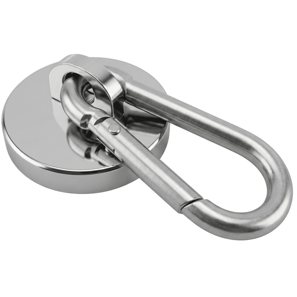 PMU 24 Pcs Strong Magnetic Hook with Swivel Carabiner Clip – Heavy Duty Magnet Hook Holds Up to 26 Lbs for Locker, Cruise Cabin, Home, Office, Refrigerator & Garage Use