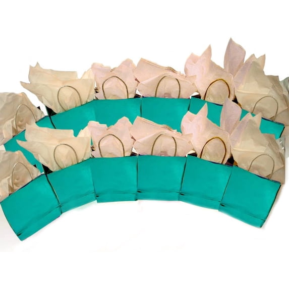 PMU Teal Foil Cube Gift Bags Pkg/12