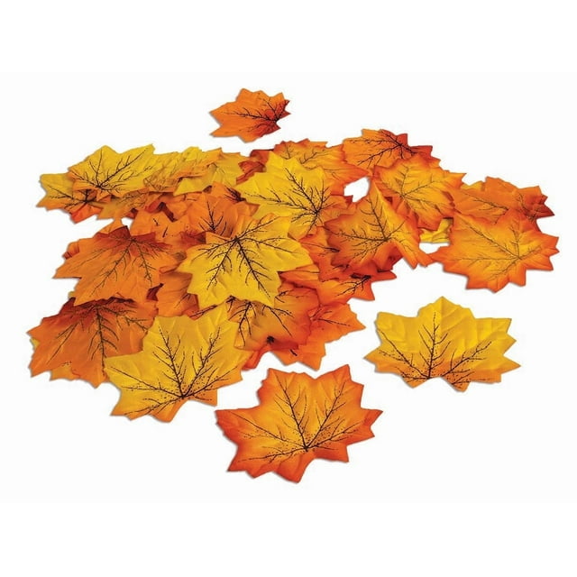 PMU Thanksgiving Autumn Leaf Assortment Artificial Fall Leaves Decor Harvest Colored Table Decoration Indoor/Outdoor Thanksgiving Party Events Accessory (50/Pkg) Pkg/6