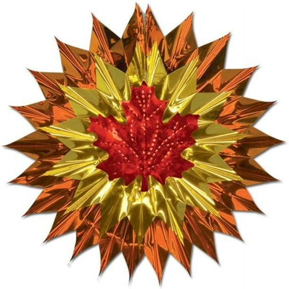 PMU Thanksgiving Fall Leaf Fan-Burst 15 inch Decoration Indoor/Outdoor Thanksgiving Party Events Accessory (1/Pkg) Pkg/1