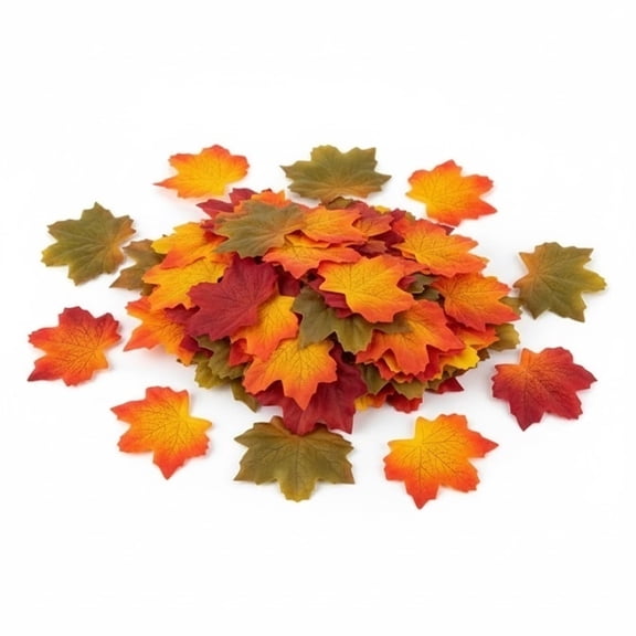 PMU 150Pc Thanksgiving Confetti 3.1in Fall Maple Leaf Decor Table Scatters for Harvest Autumn Holiday Party Supplies Leaves Orange/Gold/Red