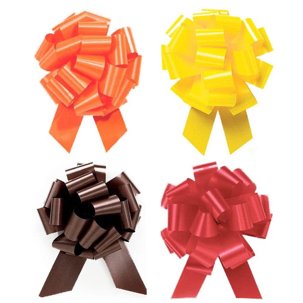 PMU Thanksgiving - Fall Pull String Bows Bow Assortment 5 Inch 20 Loops Pkg/50