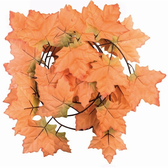 PMU Thanksgiving Artificial Harvest Orange Leaf Garland 6ft Decoration Indoor/Outdoor Thanksgiving Party Events Accessory (1/Pkg) Pkg/1