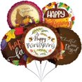 thumbnail image 1 of PMU Thanksgiving Mylar "Happy Thanksgiving" Balloon Bouquet 5pc 18in Mylar Balloons Pkg/25, 1 of 1