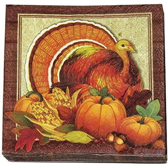 PMU Thanksgiving Napkin 13in x 13in Tableware and Party Decoration (8/pkg) Pkg/1