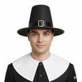 thumbnail image 1 of PMU Thanksgiving Pilgrim Hat, Deluxe Black Adult Top Hat Pack of 6, 1 of 5