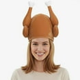 thumbnail image 1 of PMU Thanksgiving Roasted Turkey Plush Hat for Turkey Hat for Kids and Adults Thanksgiving Party Costume Accessories (1/Pkg) Pkg/1, 1 of 7