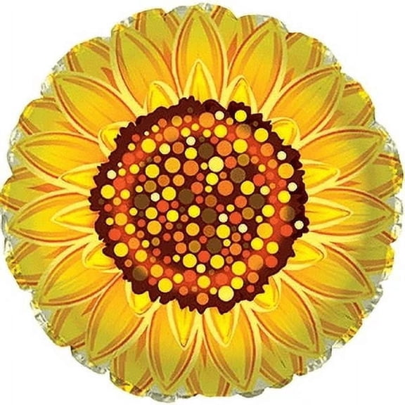 PMU Thanksgiving Sunflower 18 Inch Mylar Foil Balloon Pkg/25