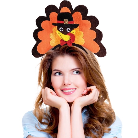 PMU Thanksgiving Party Costume Accessories for Adults Tom Turkey Headband (3/Pkg) Pkg/1