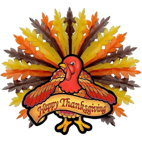 PMU Thanksgiving Turkey Hanging Decoration 31-inch Indoor/Outdoor Thanksgiving Party Events Accessory (1/Pkg) Pkg/1