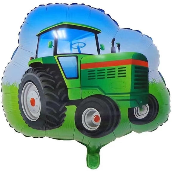 PMU 5 Pcs 34" Large Tractor Shaped Mylar Balloons – Foil Balloons for Birthday, Baby Shower, Farm Theme Party Decorations