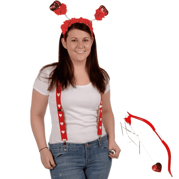 PMU Valentines Day Angel Cupid Bow & Arrow - Arrow Bow, Angel Wings Set for Valentines Day Events & Parties - Perfect for Photographic Posing for Any Event Angel Cupid Set