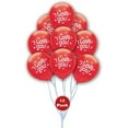 thumbnail image 1 of PMU Valentine's Day Balloons 11 Inch I Love You! Crystal Red Latex Valentines Day, Weddings, Birthdays, Anniversaries, Engagements Pkg/12, 1 of 1