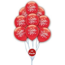 PMU Valentine's Day Balloons 11 Inch I Love You! Crystal Red Latex Valentines Day, Weddings, Birthdays, Anniversaries, Engagements Pkg/12