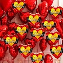 PMU Valentine’s Day Burnished Heart Gold 18 Inch Mylar-Foil Balloon with 78ft Ribbon Valentine's Day, Proposal, Special Events, Photo Props Party Decoration and Accessories (25/Pkg) Pkg/1