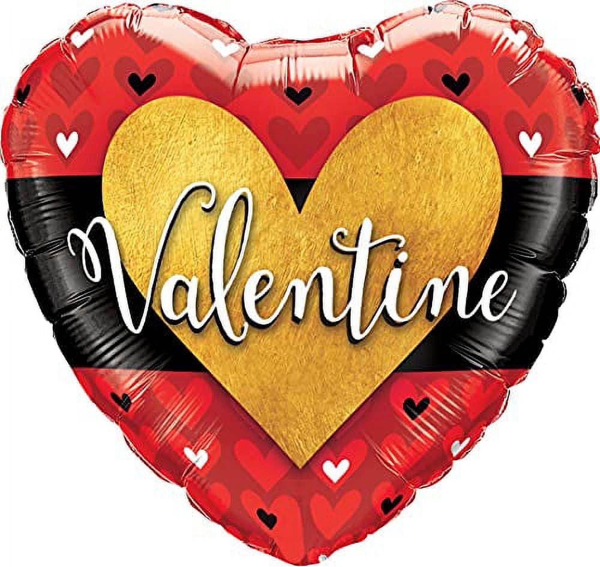 PMU Valentine’s Day Burnished Heart Gold 18 Inch Mylar-Foil Balloon ...