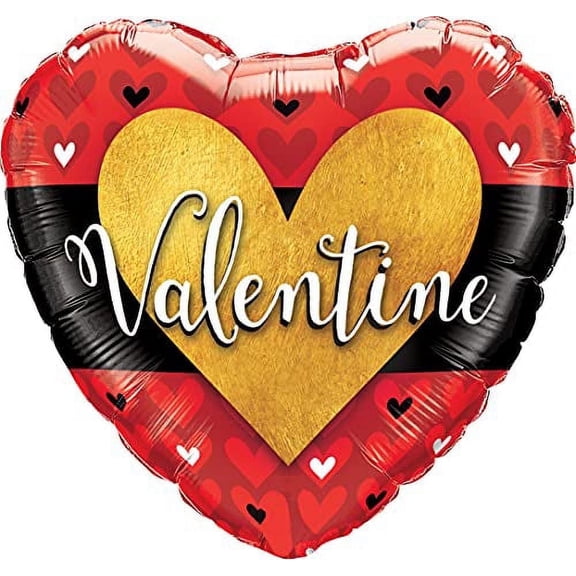 PMU Valentine’s Day Burnished Heart Gold 18 Inch Mylar-Foil Balloon Valentine's Day, Proposal, Special Events, Photo Props Party Decoration and Accessories (1/Pkg) Pkg/1