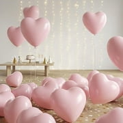PMU Valentine s Day Heart Shaped Balloons 15 Inch PartyTex Premium Pink Latex Decorations for Valentines Day, Weddings, Birthdays, Anniversaries, Engagements Pkg/12