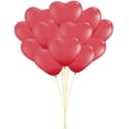 thumbnail image 1 of PMU Valentine’s Day Heart Shaped Balloons 15 Inch PartyTex Premium Ruby Red Latex Decorations for Valentine's Day, Weddings, Birthdays, Anniversaries, Engagements Pkg/12, 1 of 7