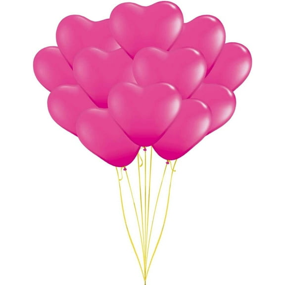 PMU Valentine’s Day Heart Shaped Balloons 15 Inch PartyTex Premium Wild Berry Latex Decorations for Valentine's Day, Weddings, Birthdays, Anniversaries, Engagements Pkg/12