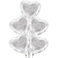 thumbnail image 1 of PMU Valentine’s Day Heart Shaped Just Married Silver 18 Inch Mylar-Foil Balloon (5/pkg) Pkg/1, 1 of 1