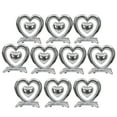 thumbnail image 1 of PMU Valentine's Day Heart Shaped Standing Open Heart Mylar Balloon18 Inch, Silver Pkg/10, 1 of 7