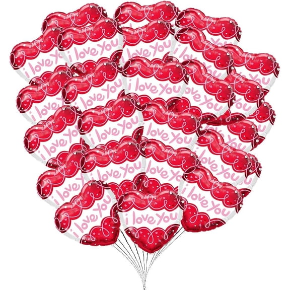 PMU Valentine’s Day "I Love You" Doodle Loops Sign 18 Inch Mylar-Foil Balloon (25/pkg) Pkg/1
