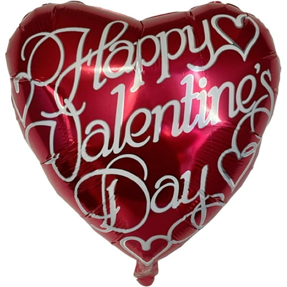 PMU Valentine’s Day Inch Heart Shaped "Happy Valentine's Day" Cursive Letters Red 18 Inch Mylar-Foil Balloon, Proposal, Special Events, Photo Props Party Decoration and Accessories Red Pkg/1