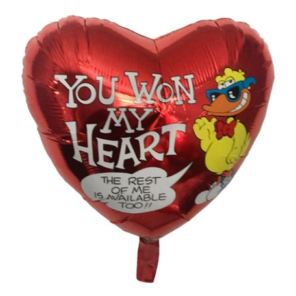 PMU Valentine’s Day Inch Heart Shaped "You Won my Heart" Red Heart 18 Inch Mylar-Foil Balloon Valentine's Day, Proposal, Photo Props Party Decoration and Accessories Red Pkg/1
