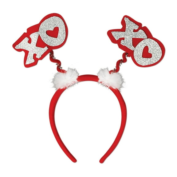 PMU Valentine's Day Red XO Head Boppers Valentines Day Headband Holiday Party Costume Accessories and Photo Props (1/Pkg) Pkg/1