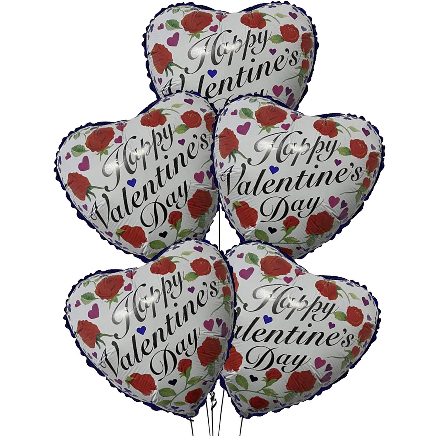 PMU Valentine’s Day Roses 18 Inch Mylar Foil Balloon Valentine's Day ...