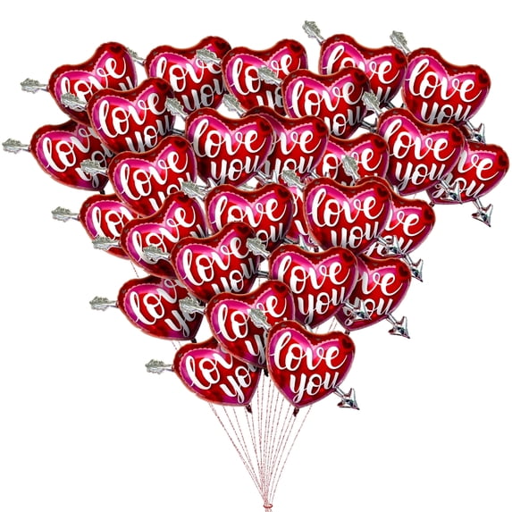 PMU Valentines Day 39 Inch Mylar Foil Balloon Love You Heart and Arrow (25/Pkg) Pkg/1