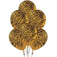 thumbnail image 1 of PMU Zebra Balloons PartyTex 11 Inch Premium Metallic Gold with All-Over Print Black Zebra Stripes Pkg/100, 1 of 1