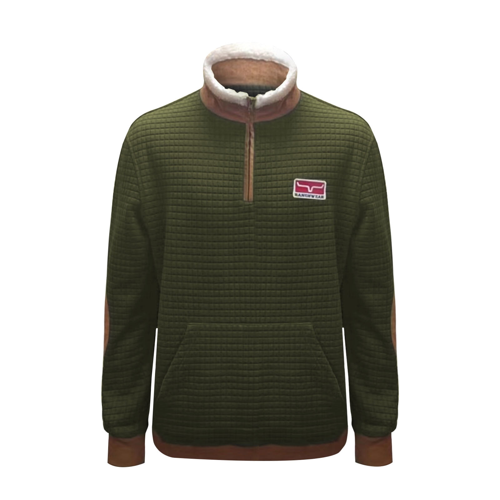 PMUYBHF 3/4 Zip Pullover Mens with Pockets Men's Western Sweatshirts Vintage Hoodies Slim Casual