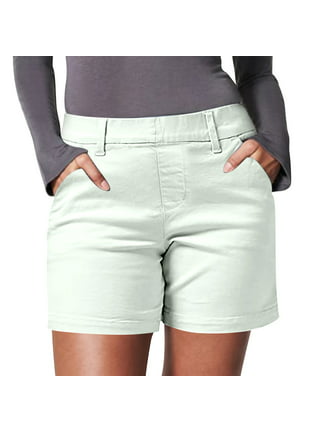 Gossiribbn Women's Stretch Twill Shorts, Pull-ON Shorts for