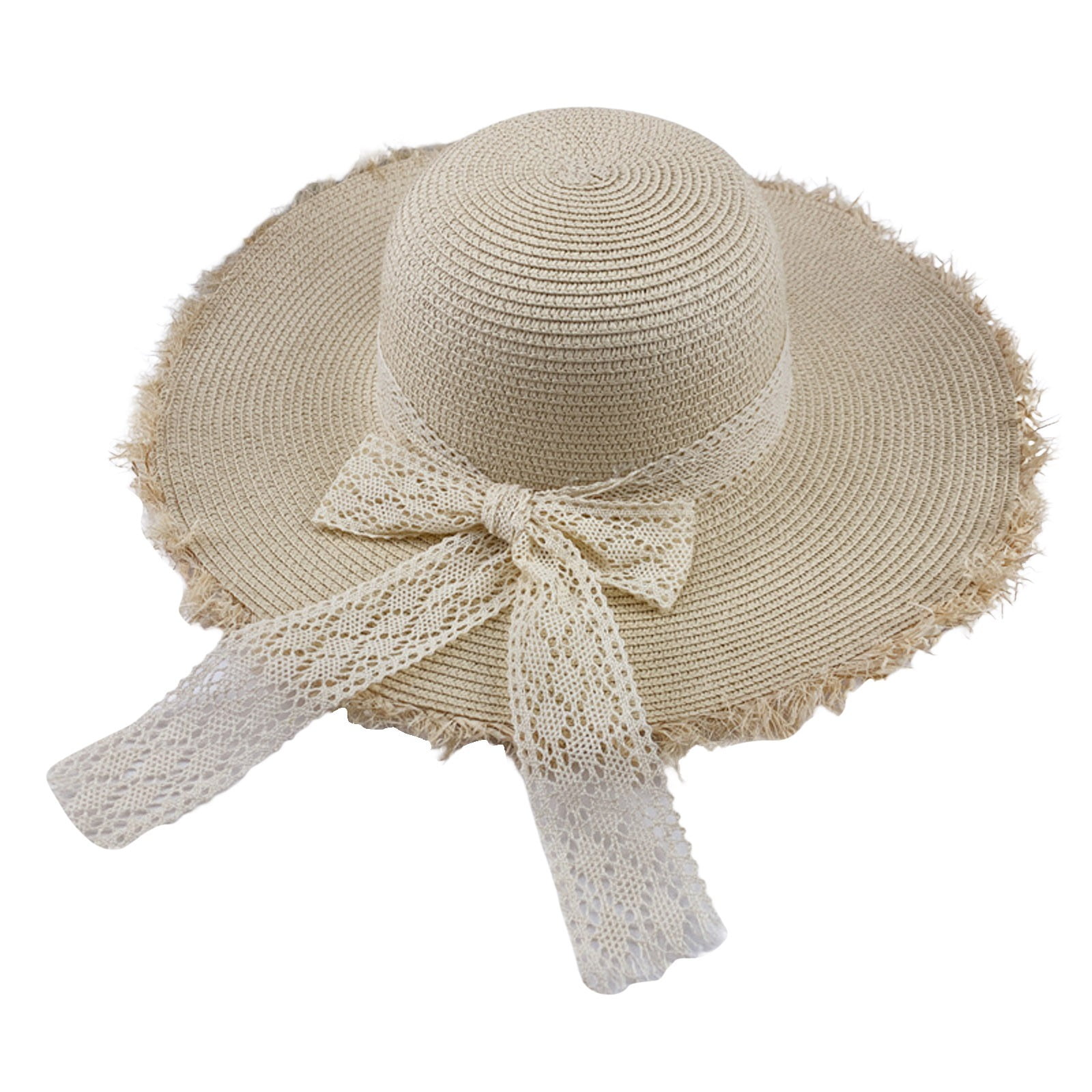 PMUYBHF Adult Straw Beach Hats for Women 4Th of July Versatile Brimmed ...