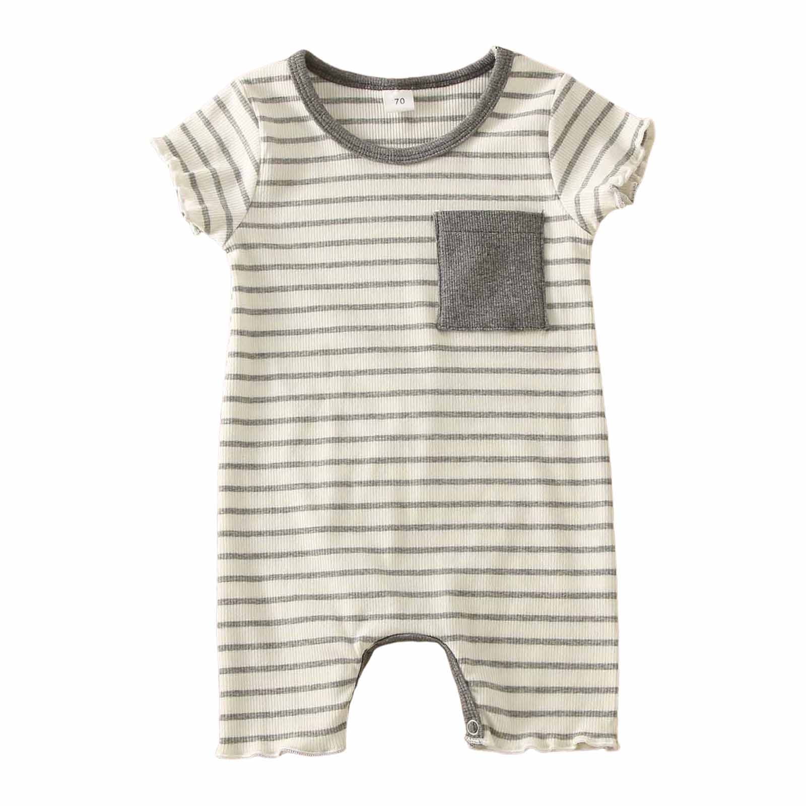 PMUYBHF Baby Boy Rompers 03 Months Summer Boys Girls Short Sleeve