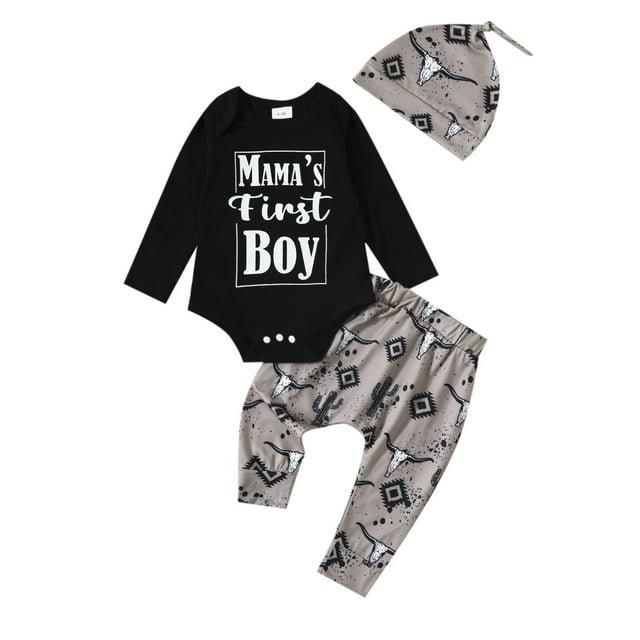 PMUYBHF Baby Clothes Boy 03 Months Winter Boys Long Sleeve Letter