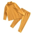 thumbnail image 1 of PMUYBHF Baby Clothes for Girls 0-3 Months Dresses Toddler Kids Boy Girl Clothes Unisex Solid Long Sleeve Warm Pullover Pjamas Sleepwear Tops Pants Set Outfits 130 Yellow, 1 of 6
