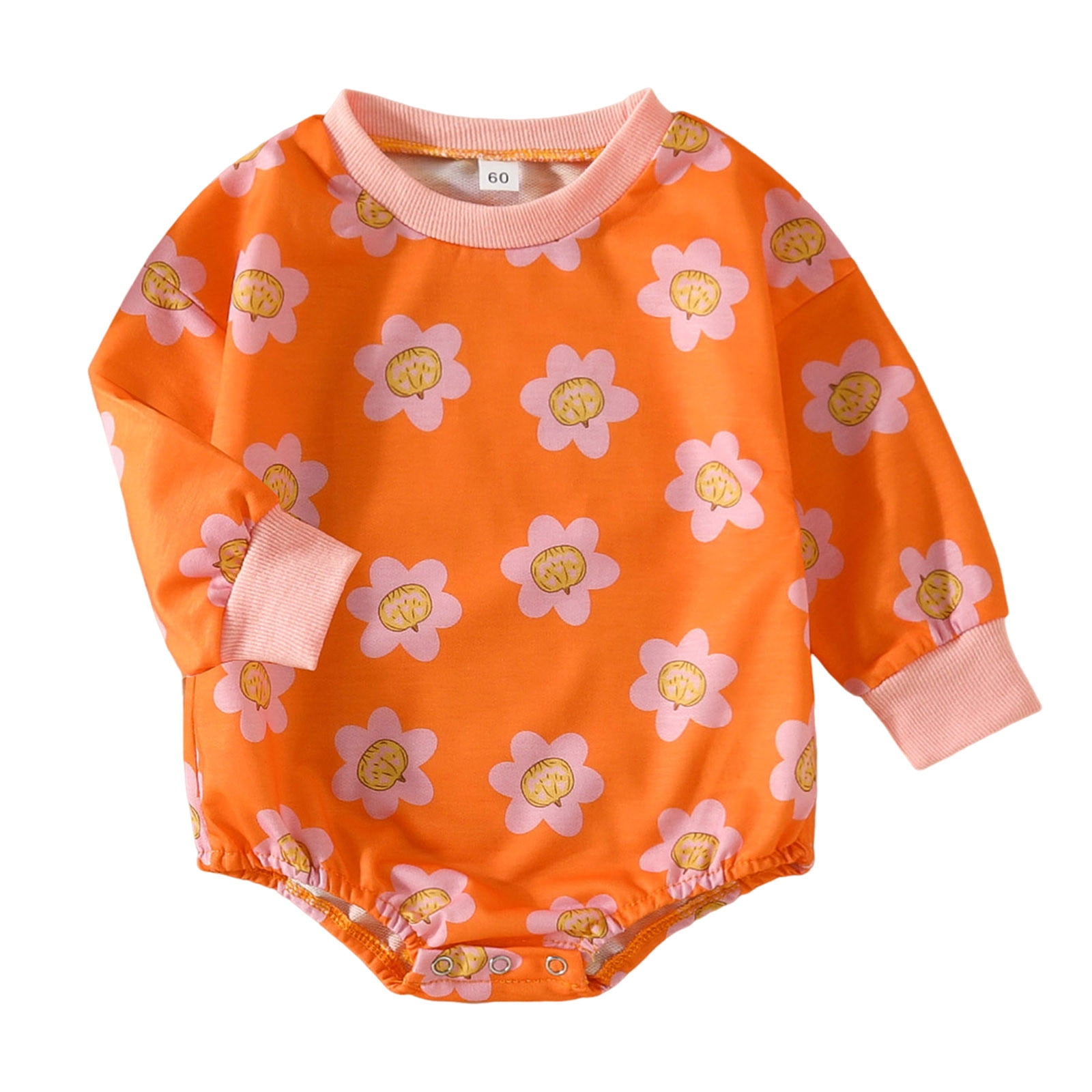 PMUYBHF Baby Outfits 03 Months Baby Girl Boy Print Long Sleeve Romper